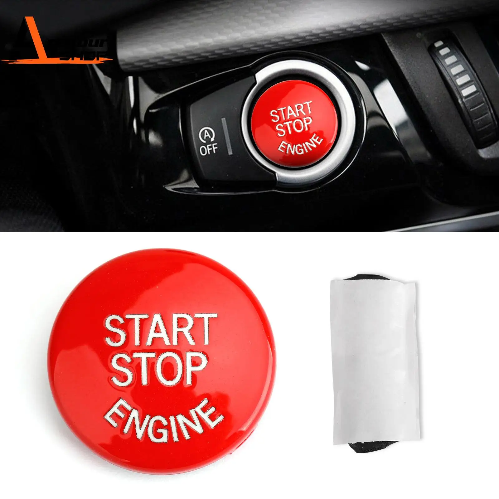 

Крышка переключателя кнопки запуска и остановки двигателя для шасси BMW E E90 E91 X5 E70 E60 Красный