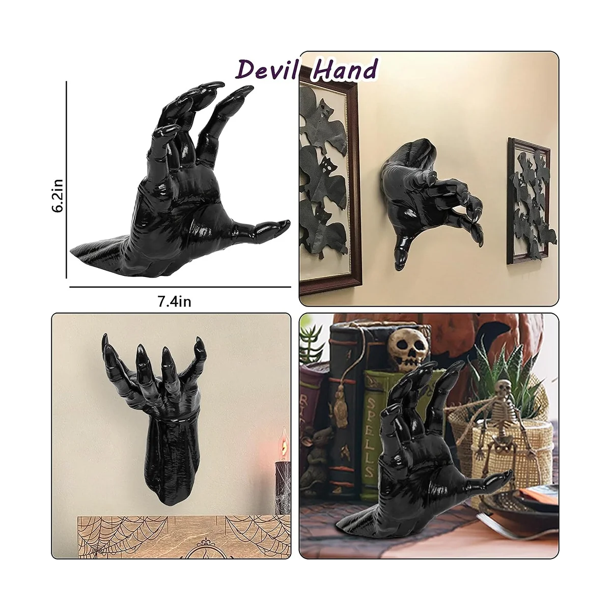 Halloween Decorations Indoor Wall Mounted Life-Sized Creepy Reaching Hands, Pack of 3 Horror Hands for Wall Decorations