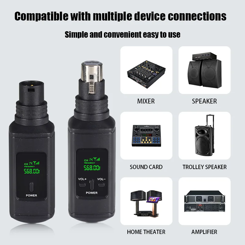 نظام ميكروفون لاسلكي جيد UHF جهاز إرسال واستقبال XLR لاسلكي للميكروفونات الديناميكية، أنظمة صوت PA للجيتار