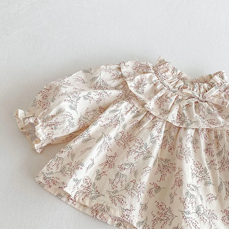 2025 neue Herbst 0-3Yrs Kleinkind Baby Kleidung Anzug Lange Ärmeln Baumwolle Gedruckt T-shirt + Ärmellose Overall Kinder Kleidung Set