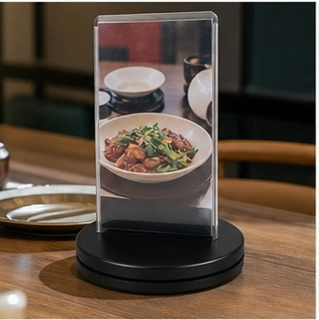 Rotating Table Turntable Black 360 Degree Smooth Rotation Round Display Stand for Restaurant Menu Kitchen Dining Table
