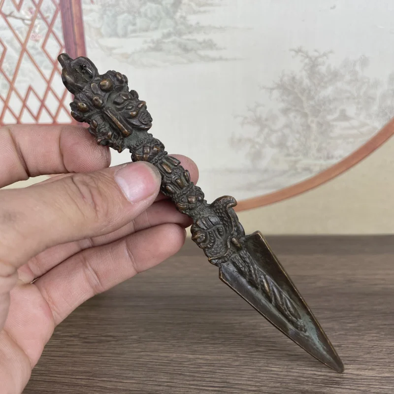 Vintage Patina Puba Vajra Pestle Demon Subduing Pestle Vajra Tool Tantric Ritual Ornament