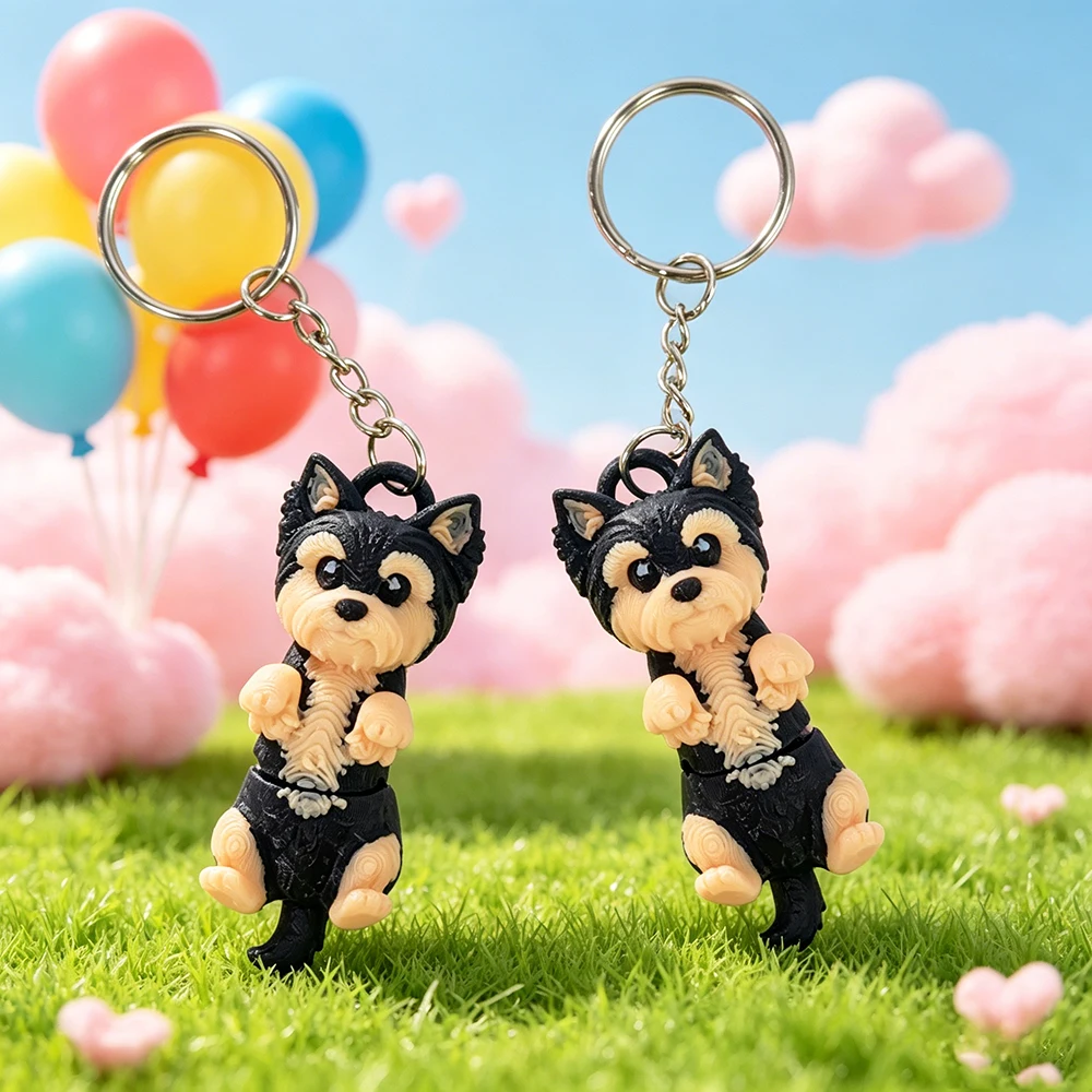 3D Printing Yorkshire - 3d Printing Cute Yorkshire Terrier Keychain