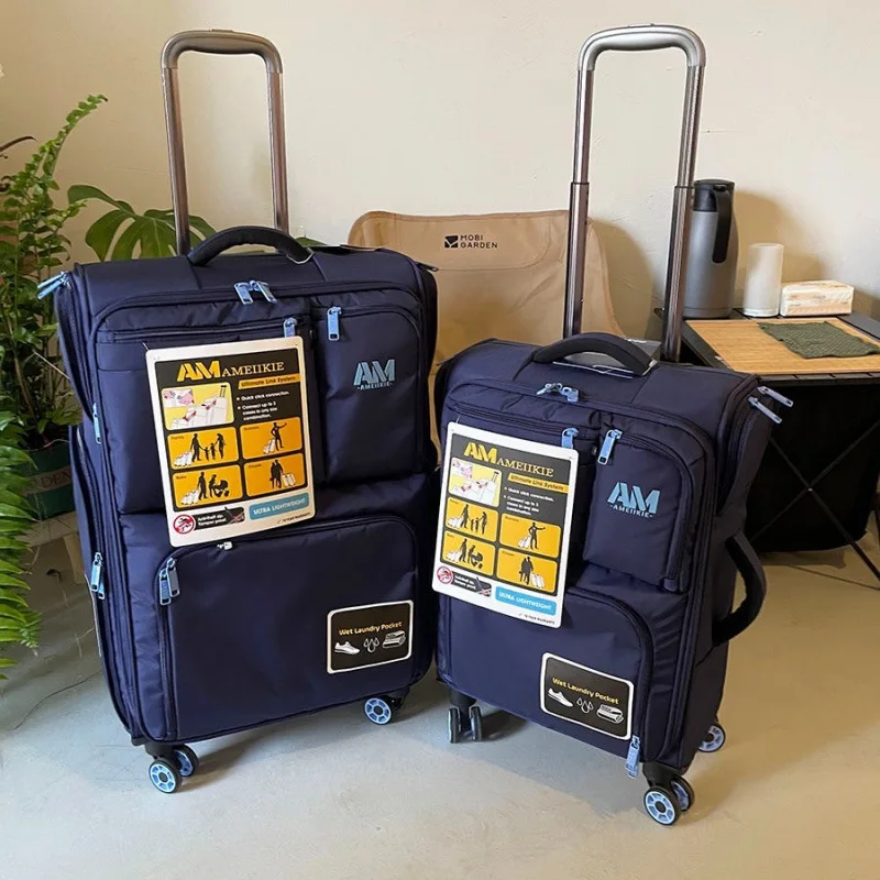 

Luggage Sets Oxford Cloth 20-inch Suitcase Pull Rod Box Multi-functional Business Suitcase Large Capacity 캐리어 شنطة سفر