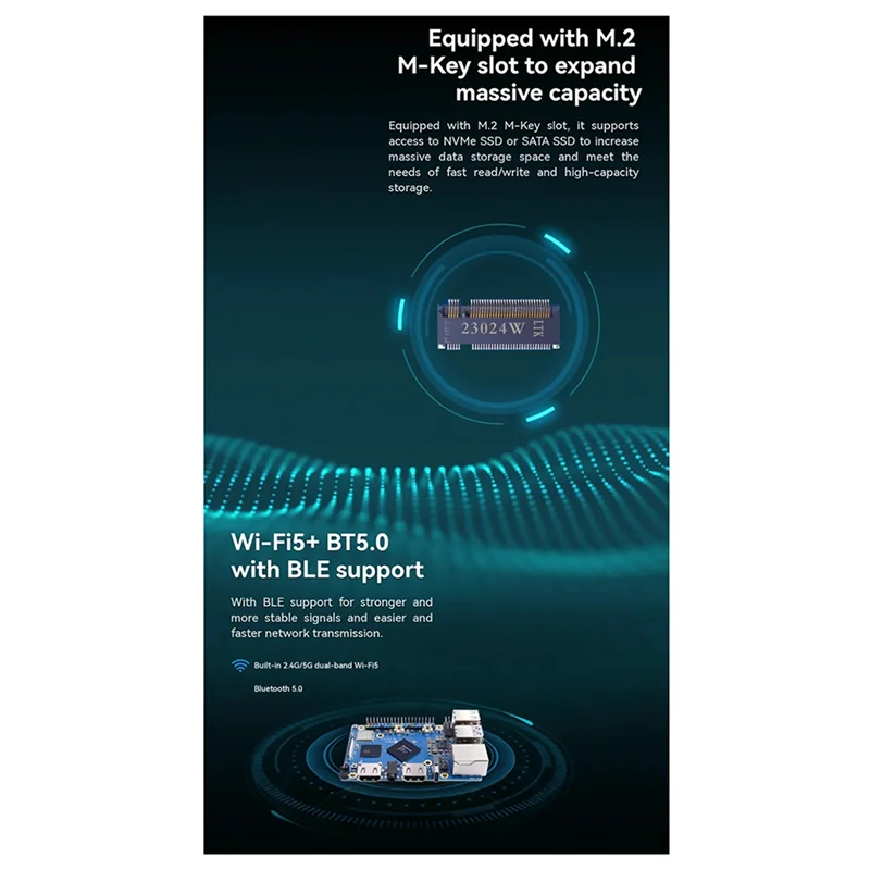 Одноплатная плата для Orange Pi 5 Pro, 8 ГБ ОЗУ LPDDR5, RK3588S, Wi-Fi 5 и BT5.0 BLE Orange Pi 5 Pro, макетная плата M.2-BTFL