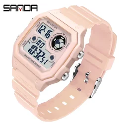 SANDA 418 Relogio Famous Outdoor Sports Watches Men Waterproof Countdown Digital Watches Military Men Wristwatches For Man Clock