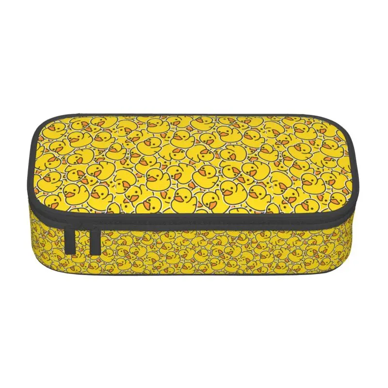 Desenhos animados personalizados Little Yellow Duck Pencil Case, grande armazenamento Animal Pencil Bag, bolsa para meninos e meninas, artigos de papelaria para estudantes