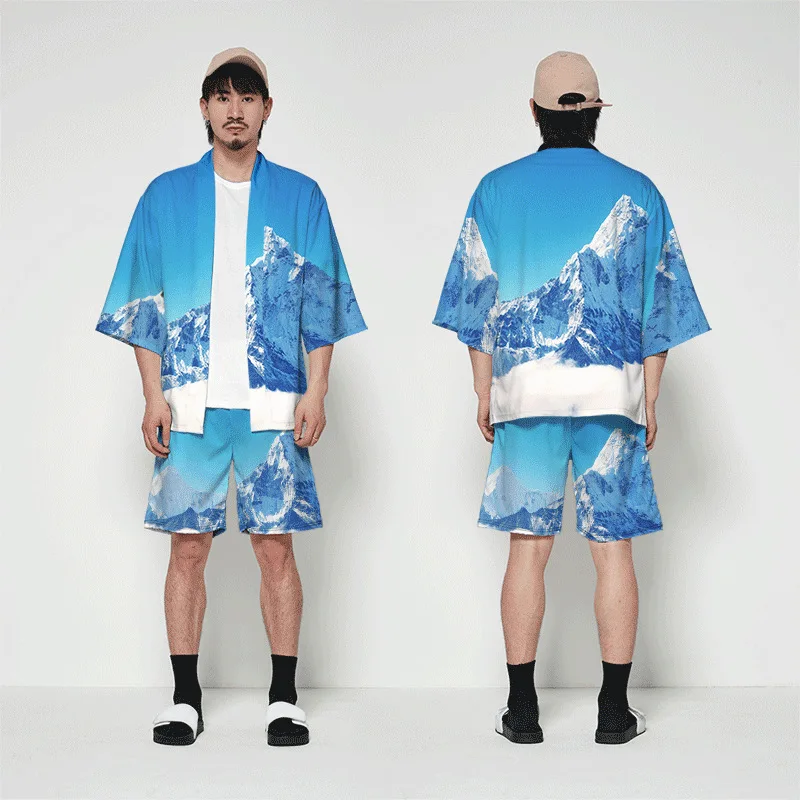 

Plus Size 6XL 5XL 4XL Landscape Printing Loose Japanese Cardigan Women Men Harajuku Kimono Cosplay Tops Blouse Yukata Clothing