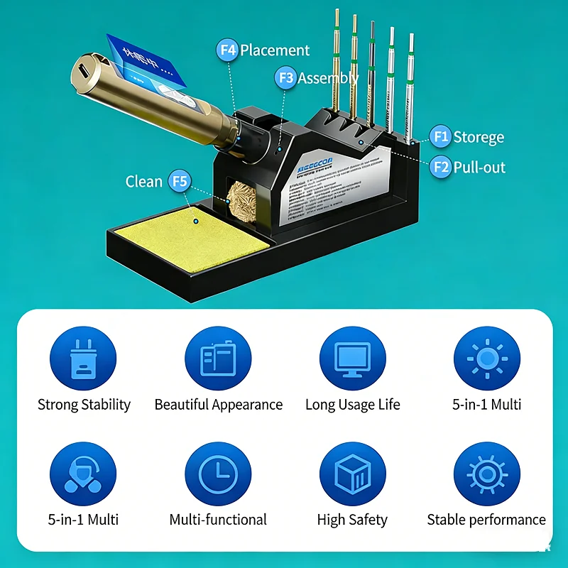 HISEECON Aluminum Soldering Iron Stand with Sponge Heavy Duty Base Station for 936 BGA Rework Station & Soldering Tools