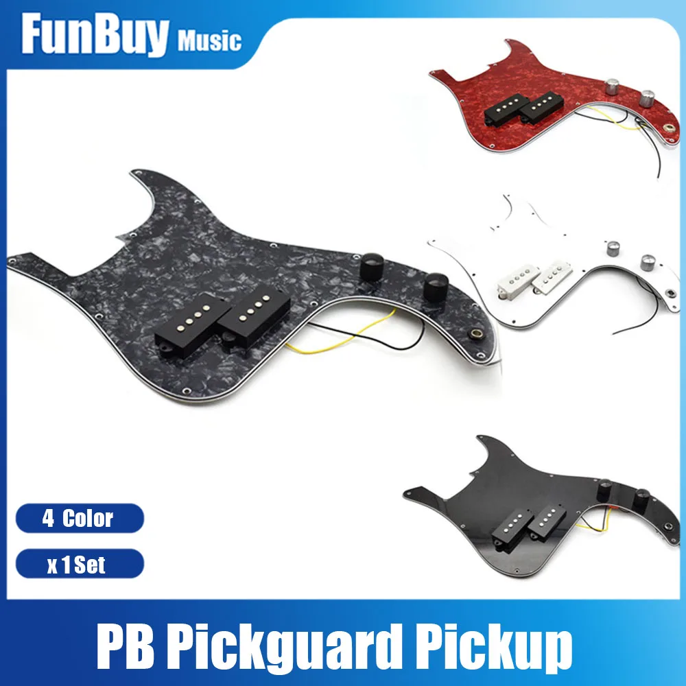 Pickguard Prewired PB Bass Guitar Pickguard Pickup with Knob Pots Kit Body Project Assembly for Precision PB Bass Replacement