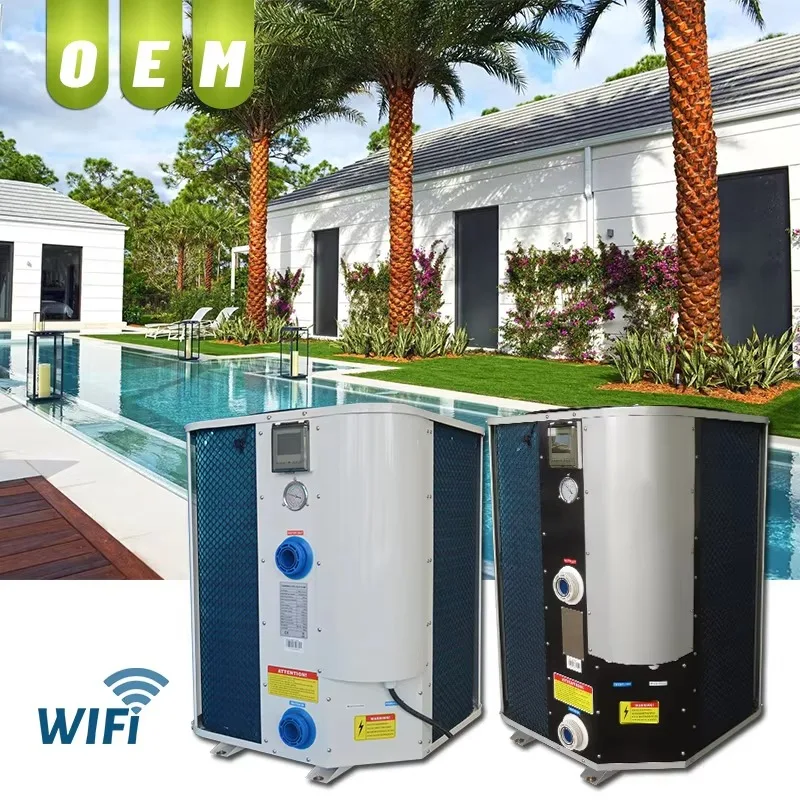 10.5 ~ 28.8 kW Hot Sale Titanium Rotary/Scroll Air Source Swimming Pool Heat Pump Water Heater/Cooler with WIFI Remote Control