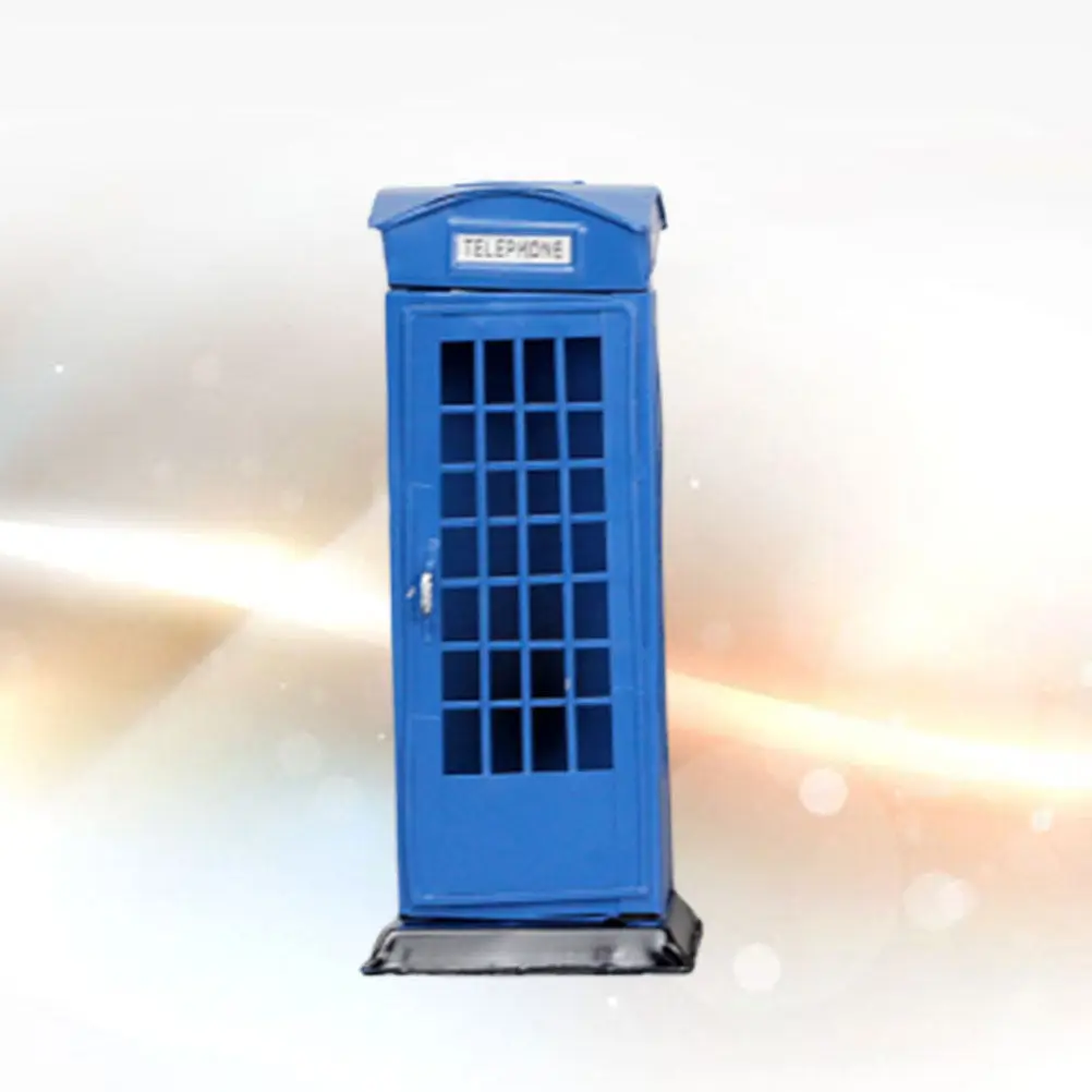 1Pcs Retro Telephone Booth Money Bank Large Capacity Coin and Bill Storage Jar for Home Office Shop Decor Creative Saving