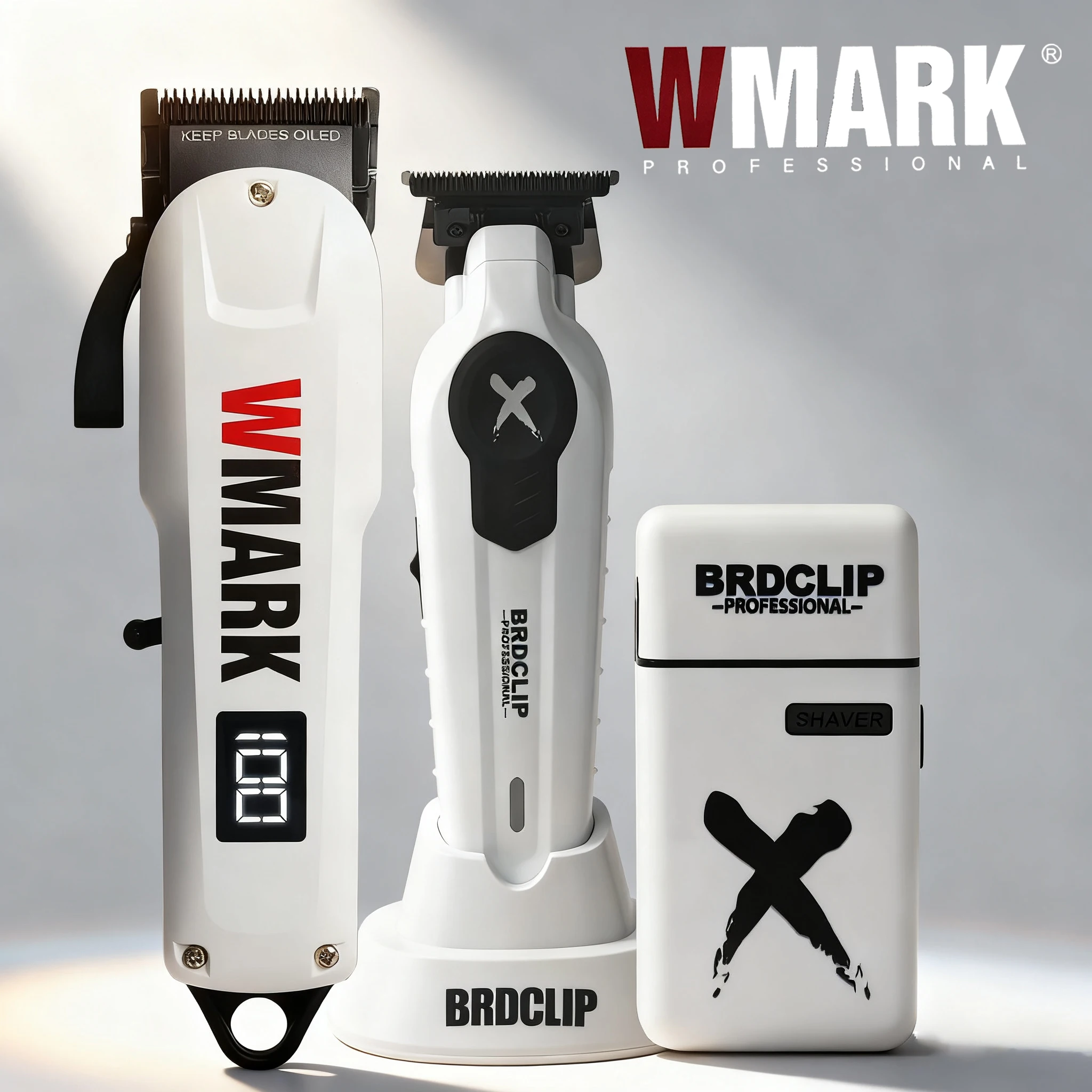 

Профессиональная машинка для стрижки волос BRDCLIP White FA1T FK701 NG-1005, 7700 об/мин, 7000 об/мин, электробритва для мужского триммера с зарядной базой