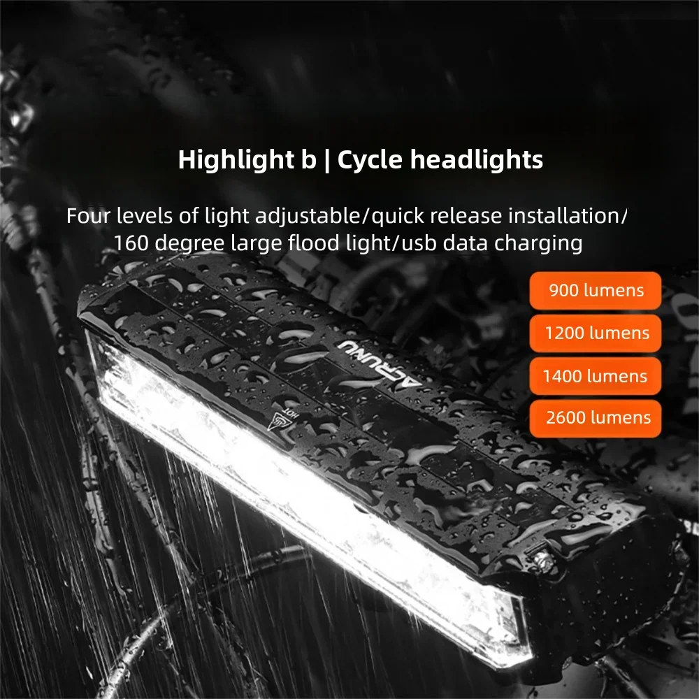 

Bicycle Light Front 2600 Lumen Bike Light 8000mAh Waterproof Flashlight USB Charging MTB Road Cycling Lamp Accessories