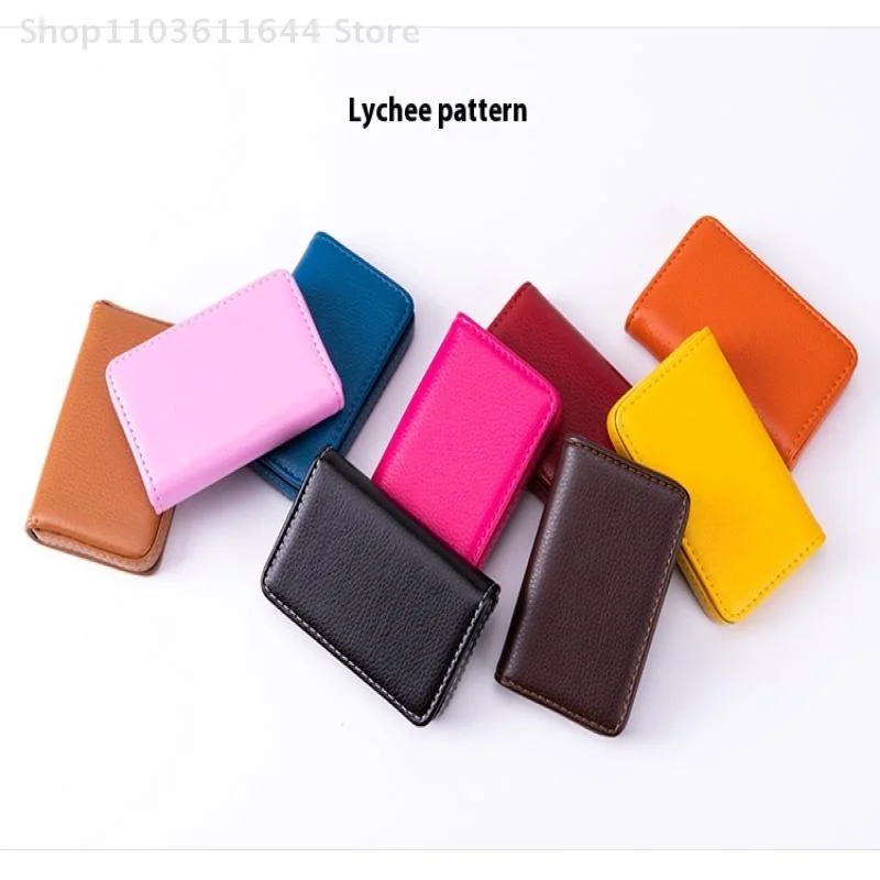 حامل بطاقات الائتمان من جلد البولي يوريثان المخيط يزور محفظة بطاقات العمل مع غلق مغناطيسي للرجال والنساء