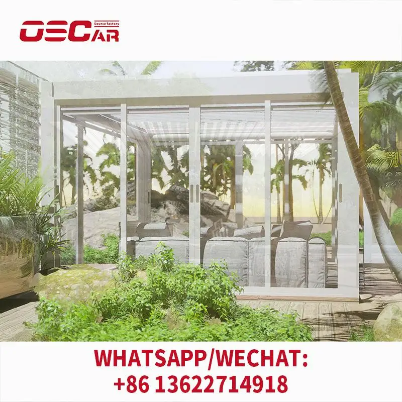 

Solar Motorized Patio Canopy Cover for Porch and Outdoor Space pergola