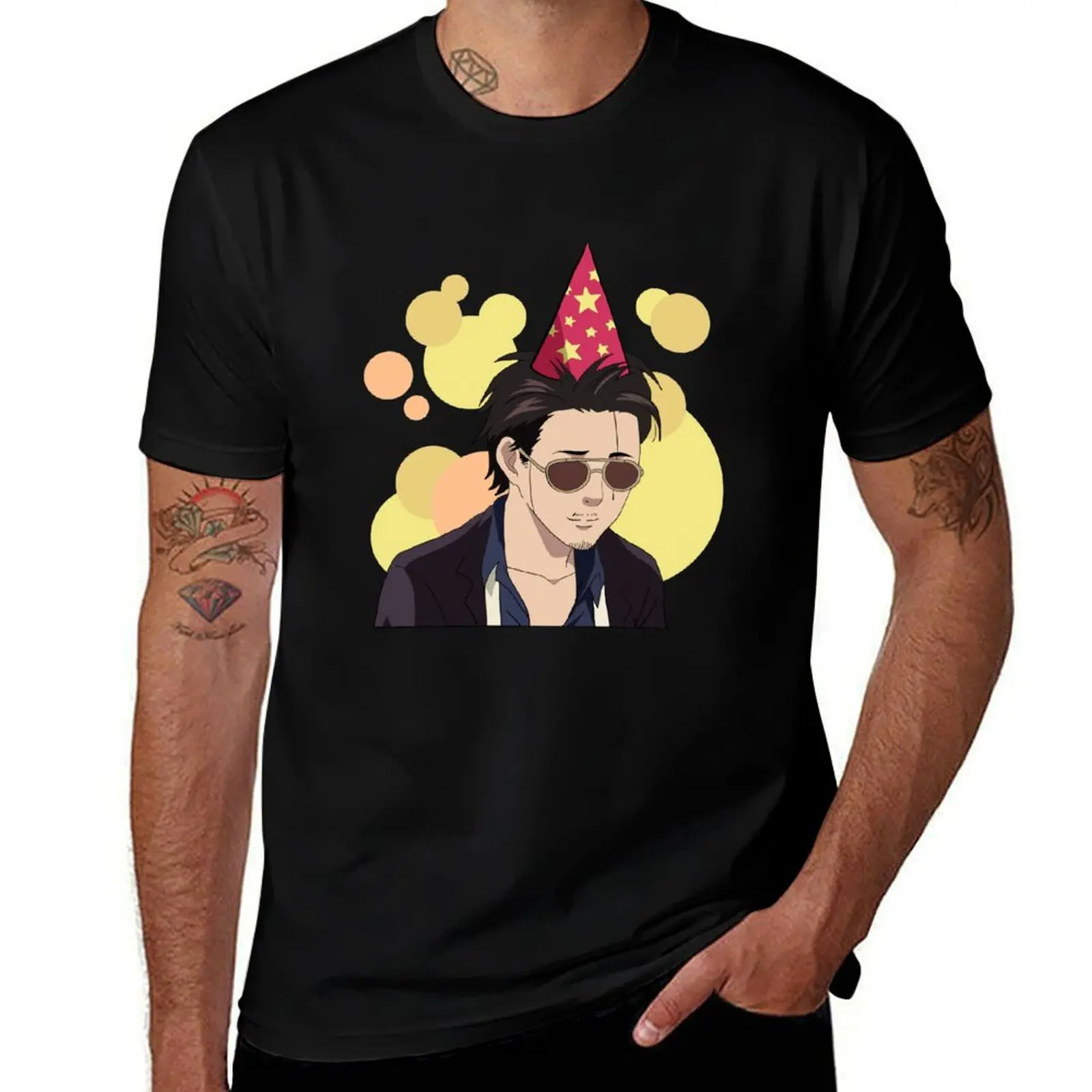 

The Way of the House Husband - Tatsu Birthday Hat T-Shirt summer top graphic t shirts plus size clothes black t shirts for men