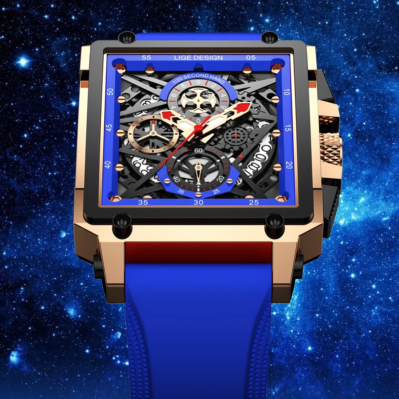 Montre carrée pour homme LIGE, - Luxury Watch Hublot avis et prix