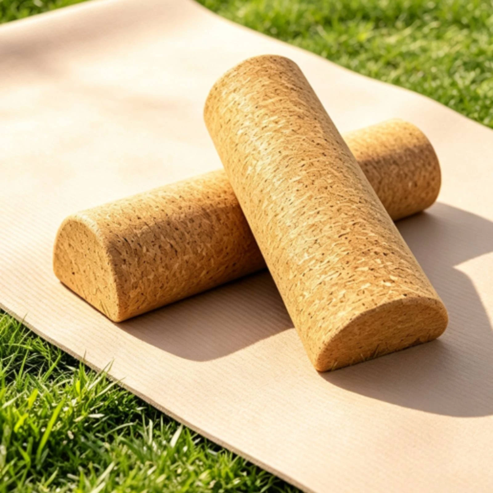 Half-Round Pilates Block Dense Cork Pilates Block Semicircular Blocks Textured Balance Balance Aid Ergonomic for Yogis