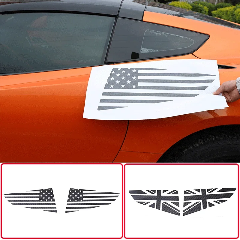 For 2014-2019 Chevrolet Corvette C7 Black PVC Car Styling Car Rear Triangular Glass Window Sticker Car Exterior Accessories