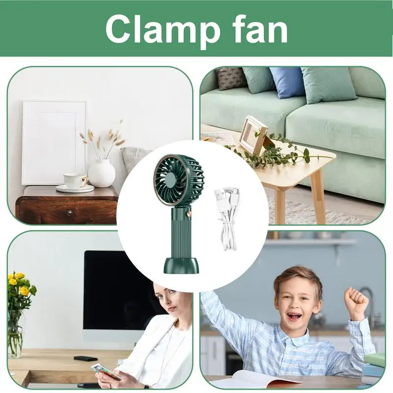 Mini Portable Fan With Strap Powerful Handheld Fan 3 Speeds USB Rechargeable Portable Mini Fan For Stylish Kids Girls Women