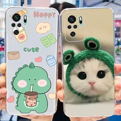 Soft Silicone Case For Xiaomi Redmi Note 10 4G 10S 10Pro Cute Pattern Clear TPU Back Cover For Redmi Note 10 Pro Note10 Bumper