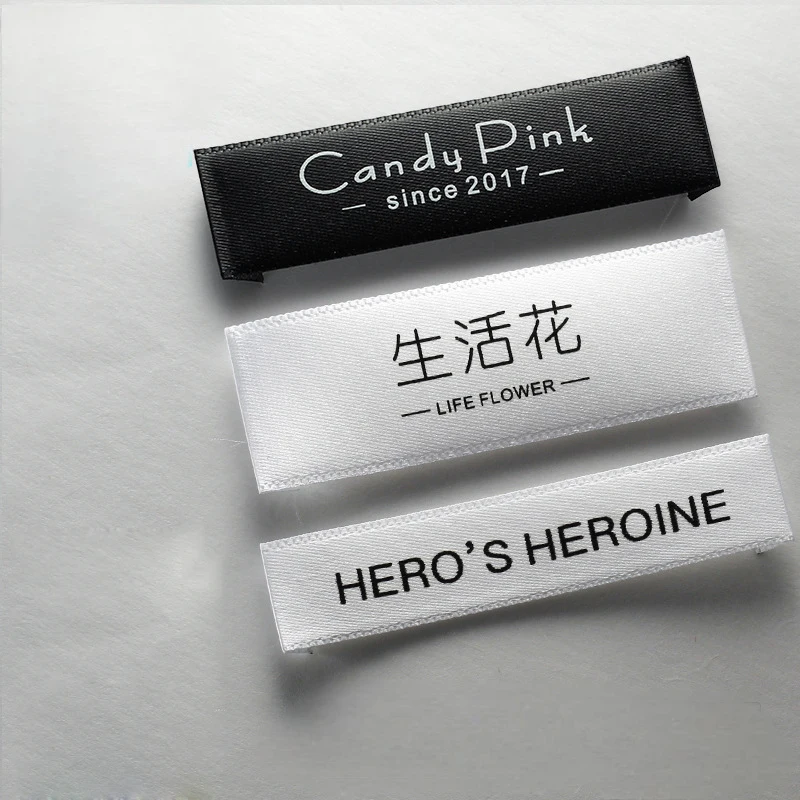 

Custom Organic Cotton Label 2CM Width Label Sewing On Clothing Cotton Tags For Garment Shoes Bags Printed Cotton Labels