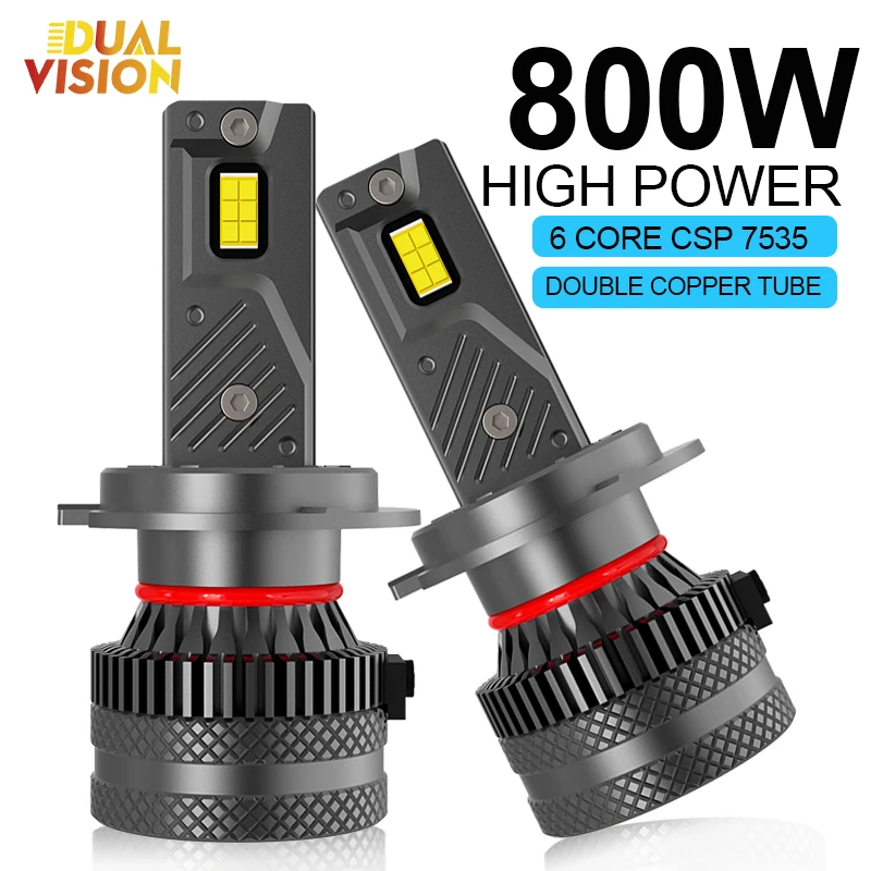

Dualvision 2PCS H7 H4 H11 LED Headlights H1 9005 9006 HB3 HB4 881 9012 High Low Beam Super Bright 7535 CSP 6000K Fog Lamp Bulbs