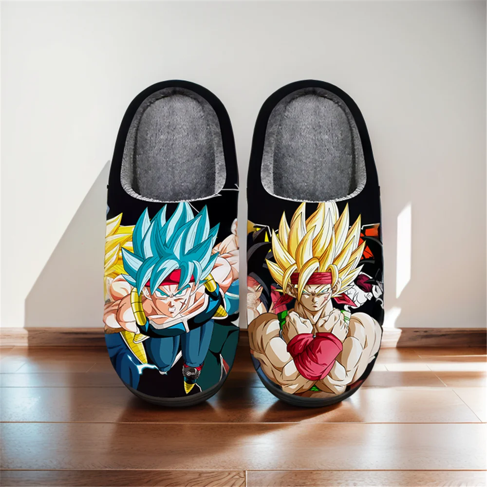 

Anime Cartoon Cute Home Slippers Dragon Ball Burdock Winter Warm Slippers For Man Woman Boy Girl Unisex Halloween Shoes Gift