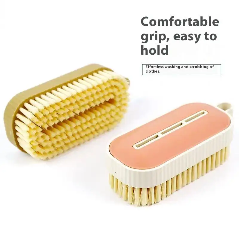Cepillo de limpieza con mango de plástico multifuncional portátil, cerdas suaves, ropa de lavandería, zapatos, cepillo de fregado para el hogar