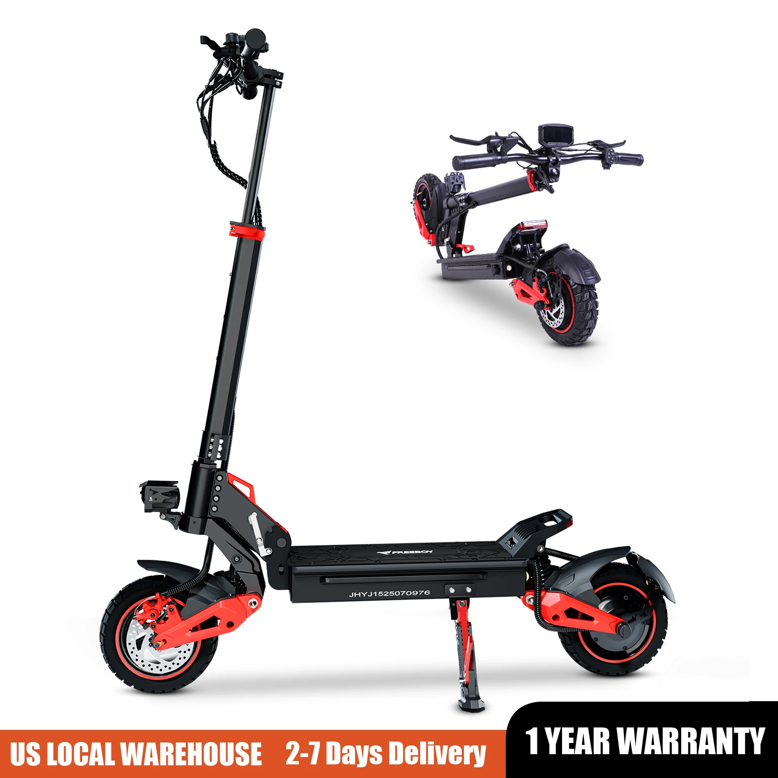

Electric Scooter 1600W Motor 48V18AH Battery E-Scooter Dual Disc Brakes 10inch Off-road Tire Maximum Speed 50KM/H City EScooters