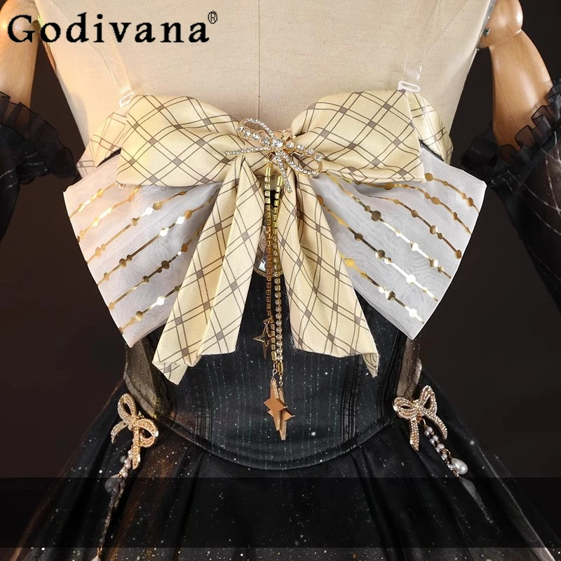 Halloween Lolita Style Dress Girls Naraka Bladepoint Tarka Ji Cosplay Costume Lace Trim Anime Party Roleplay Outfit for Women