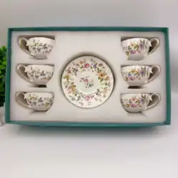European style floral afternoon tea, exquisite European style pumpkin cup, espresso cup, plate 90ml