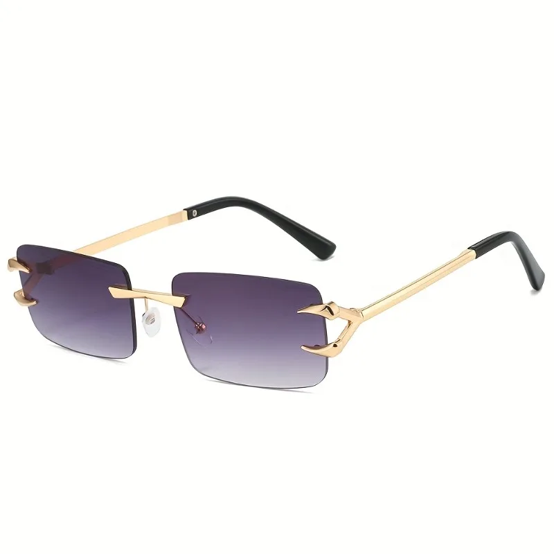 Quadratische, rahmenlose, modische Brille, geeignet für Männer und Frauen, geeignet für die tägliche Freizeit – Detail 4