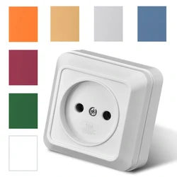 White Electrical Outlets Not Ground Plugs Socket Classic Wall Surface Flame Retardant Paint Plastic EU Standard 250V Surface