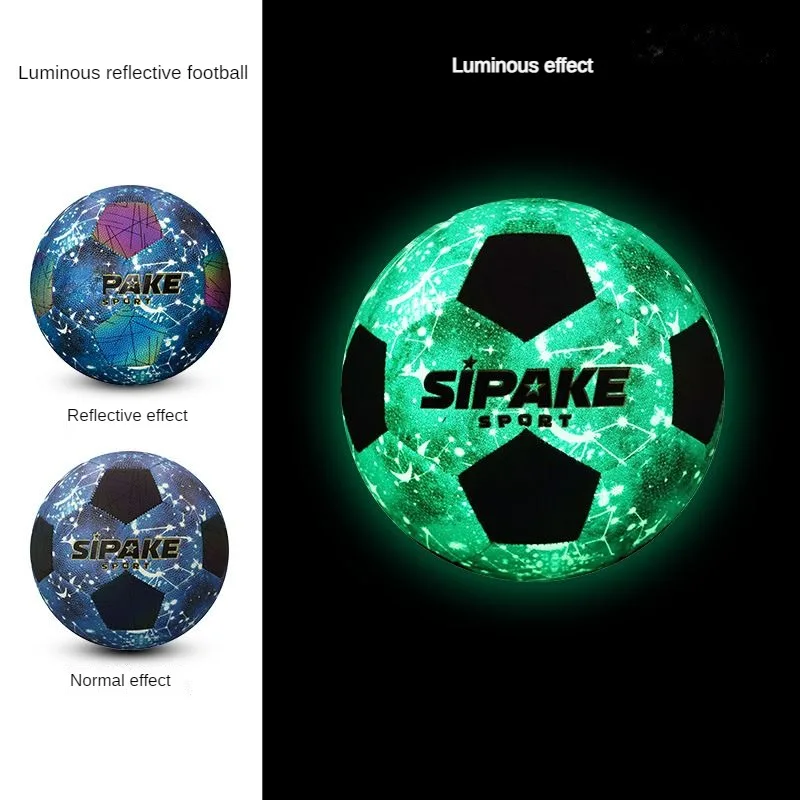 반사 야광 축구 사이즈 5 스티치 축구 PU, 내마모성, 게임 훈련, 야광 형광 축구