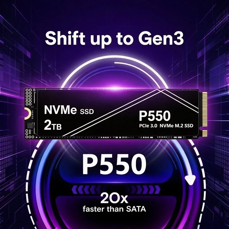 P550 High-Performance M.2 2280 PCIe  NVMe SSD 1TB 2TB High Speed, Load Faster Upgraded Version Fit  Laptop PC OEM Original