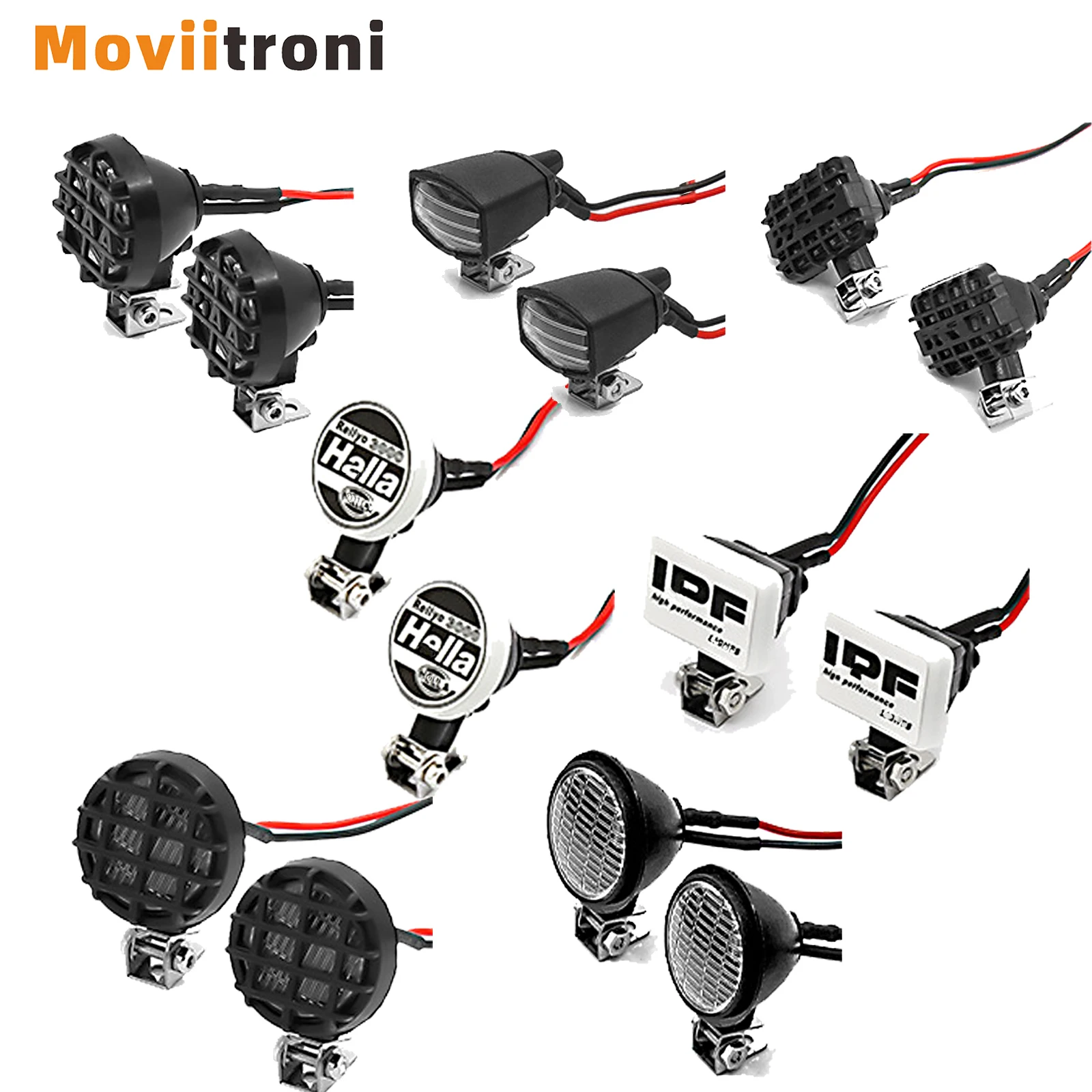 2 stuks Ronde Koplamp Spotlight voor 1: 10 RC Trx4 TRX6 SCX10 90046 RC Auto