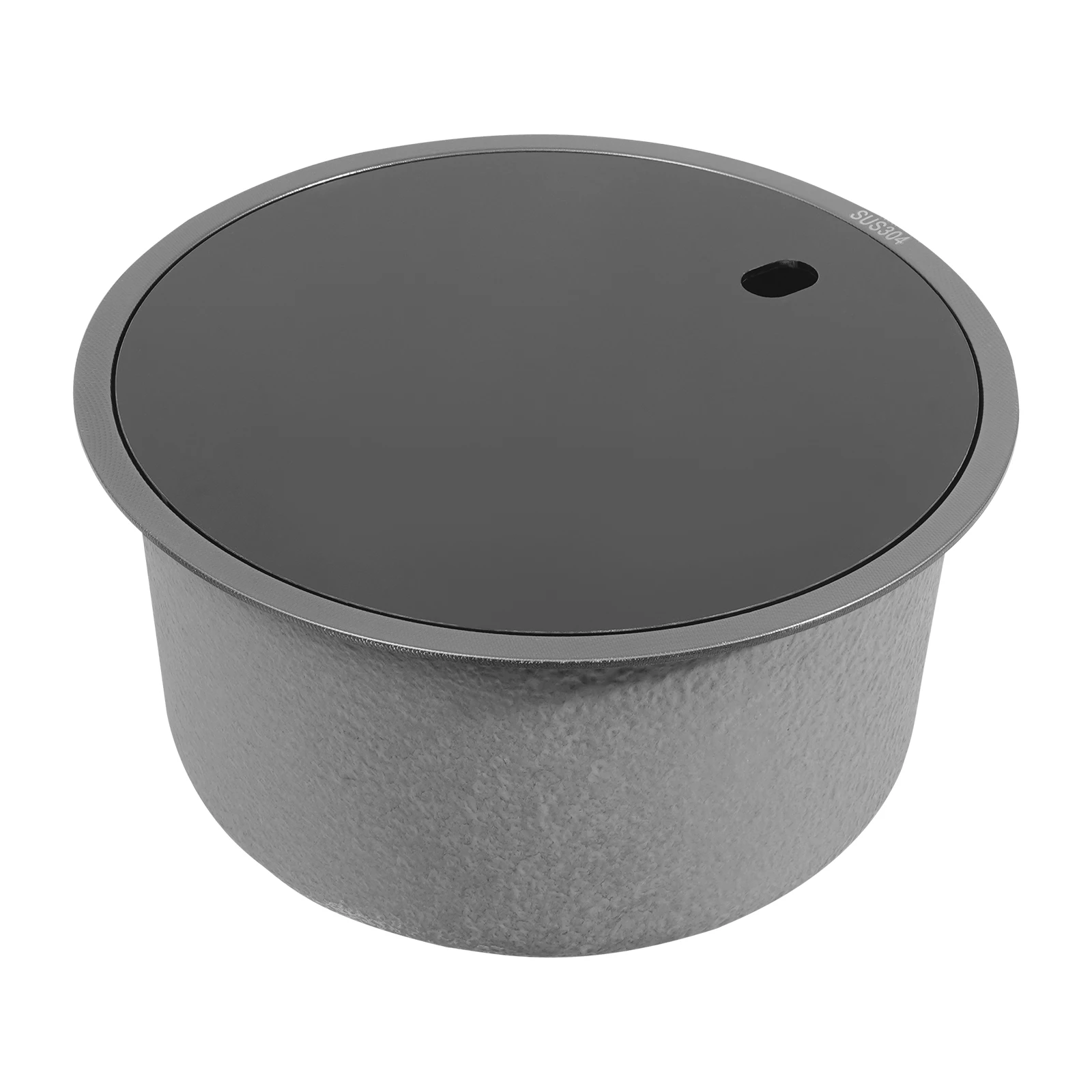 Runde Küchenspüle 14,2x7,5 Zoll, Einzelbecken-Spüle aus 304 Edelstahl mit Sieb, Nano-Beschichtung für Wohnmobil-Bar – Detail 12