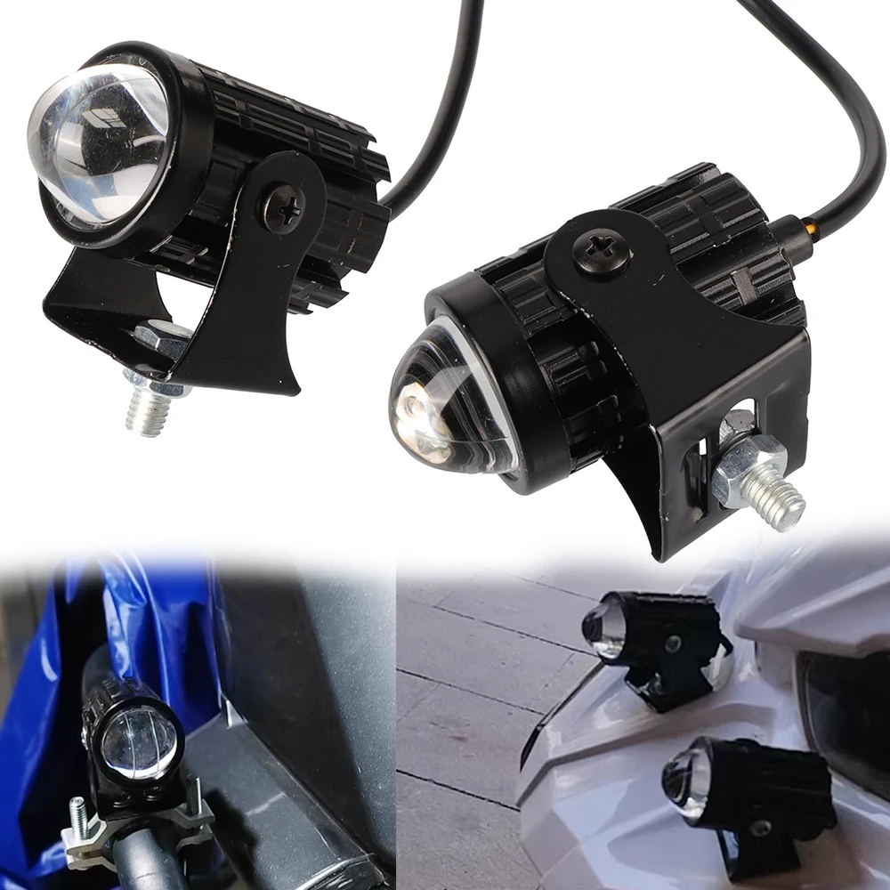 

Motorcycle Universal Dual Color LED Spotlight Mini Driving Light Driving Light White Yellow ATV Scooter Auxiliary Spotlight