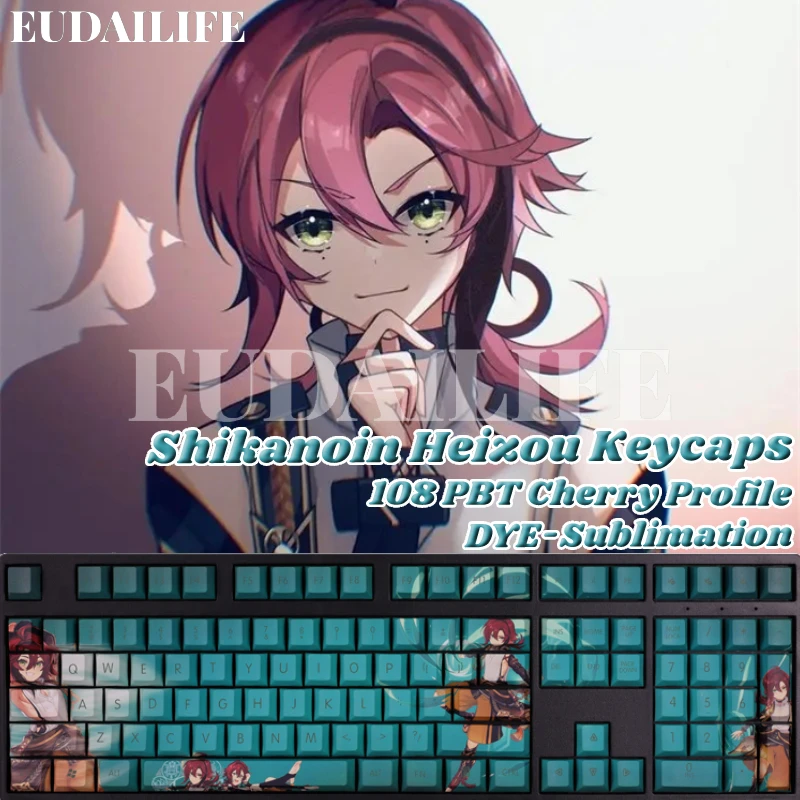 

Shikanoin Heizou 108 Keycap Genshin Impact Game PBT DYE Sublimation Cherry Profile MX Cross Axis Switch for Mechanical Keyboard