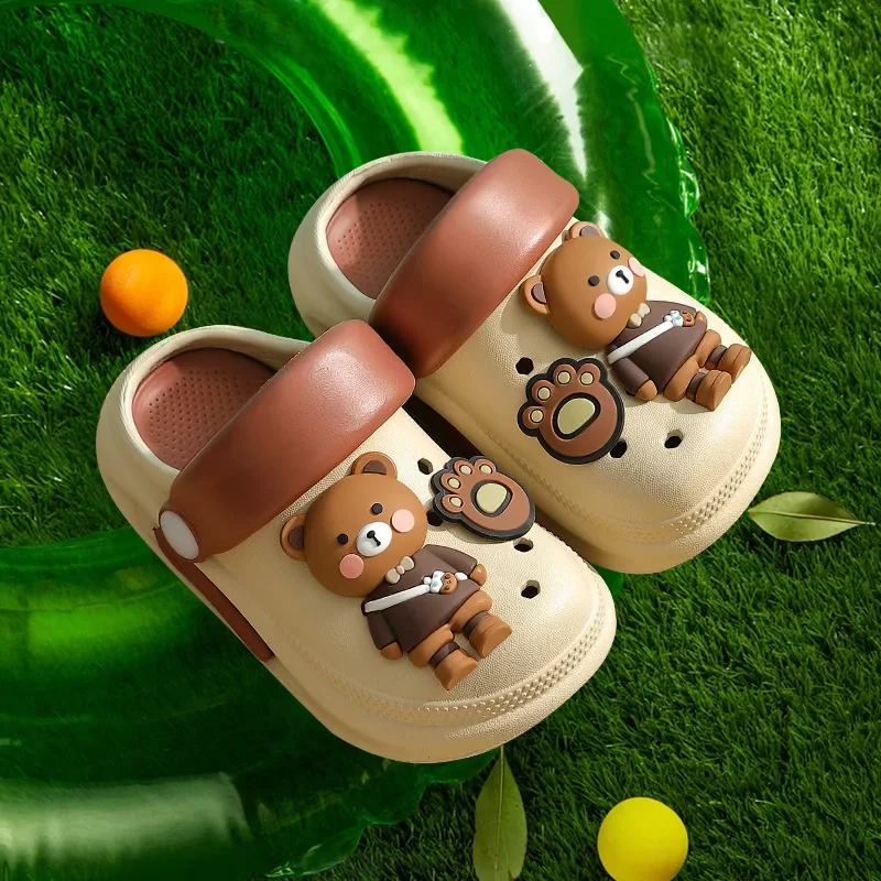 Letnie chłopięce i dziewczęce antypoślizgowe kapcie wewnętrzne i zewnętrzne dla dzieci Cartoon Cute Dinosaur and Bunny Beach Shoes