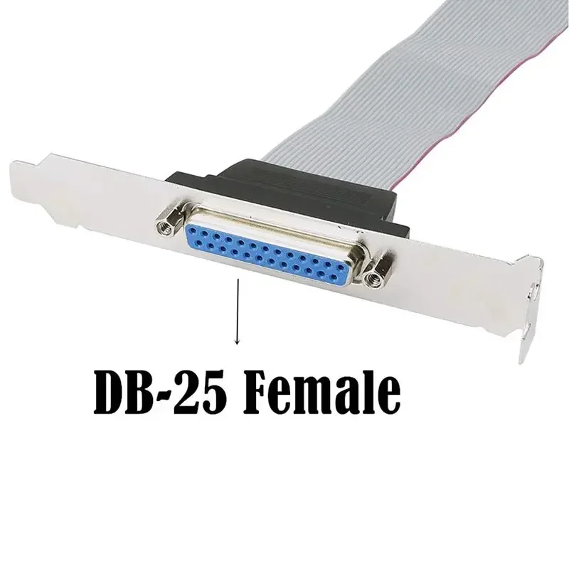 All Copper Core DB25Pin Female Head To IDC26Pin Female Head LPT Printing Port Baffle Line PCI Parallel Port Baffle Line 28cm
