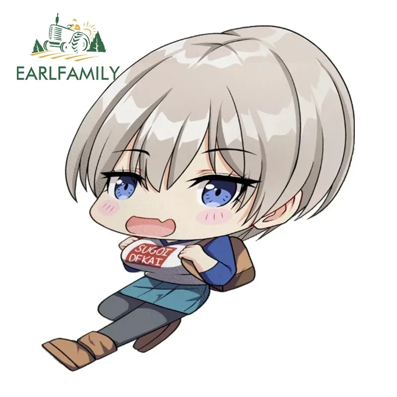 EARLFAMILY 13cm X 11.8cm For Chibi Motorcycle Car Stickers Funny Vinyl Car Wrap Decal Graffiti Windshield Car Accessories Decals