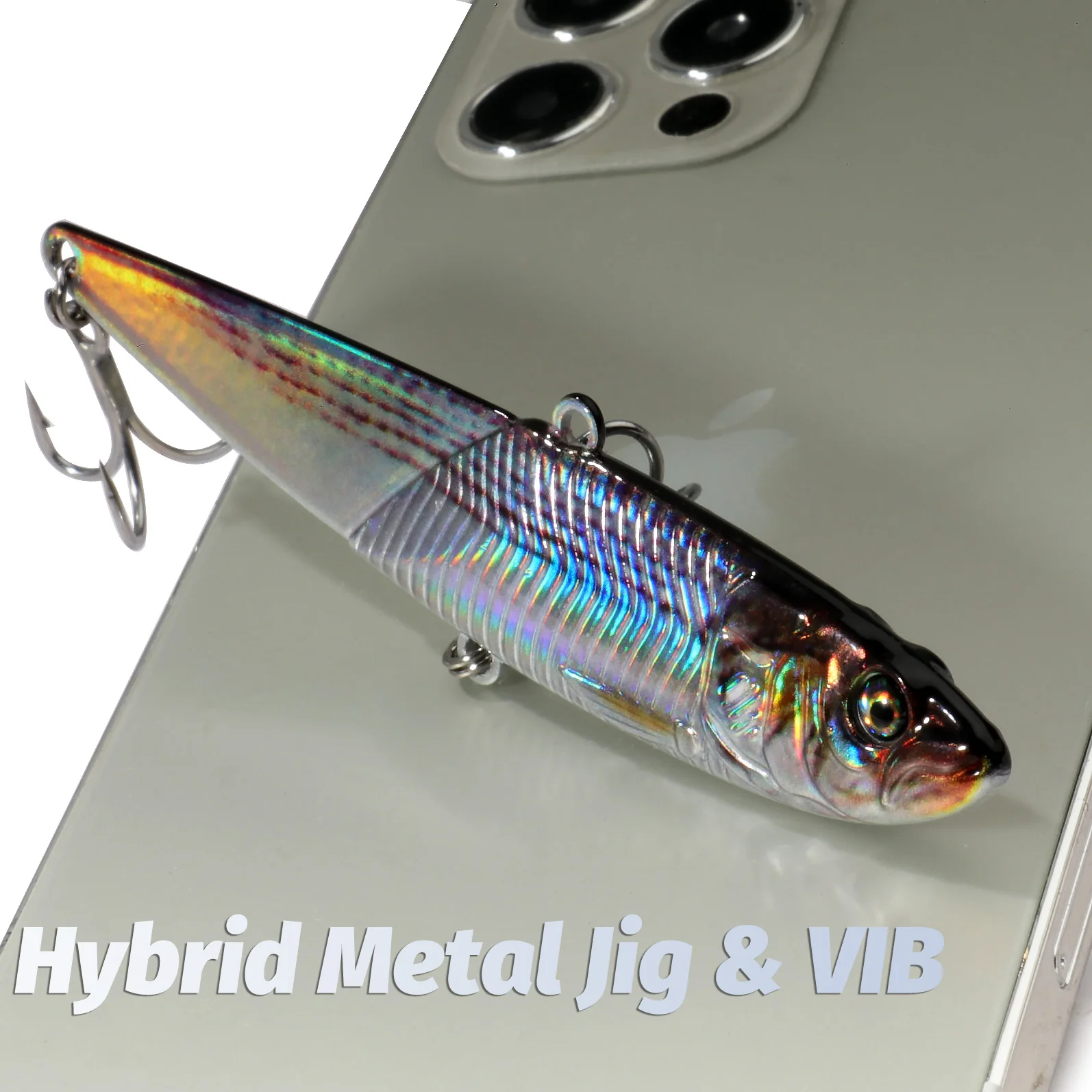 GOBAIT Señuelo VIB con Jig Head de metal – Ojo 3D y acabado láser - imagen 3