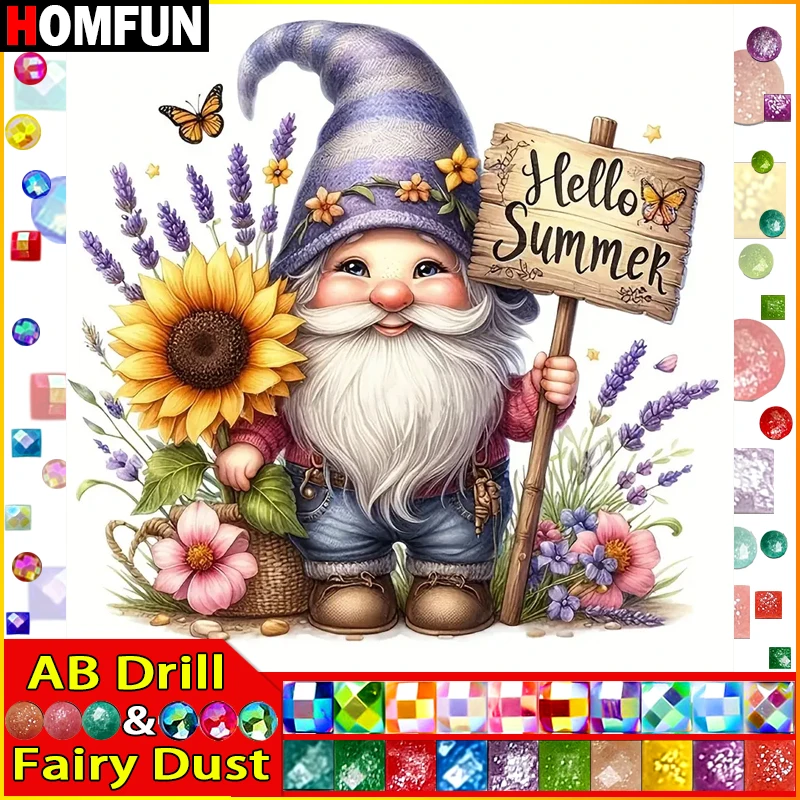 HOMFUN Fairy Dust AB Diamond Painting Full Square/Round Diamond 