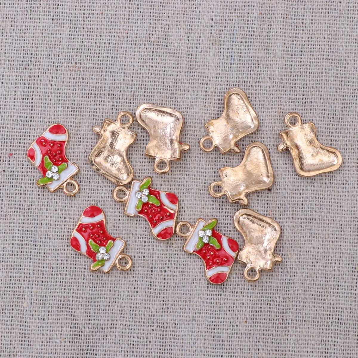 

10 Pcs Christmas Accessories Advent Calendar Craft Diy Kits Decorations Earring Charms Phone Pendant