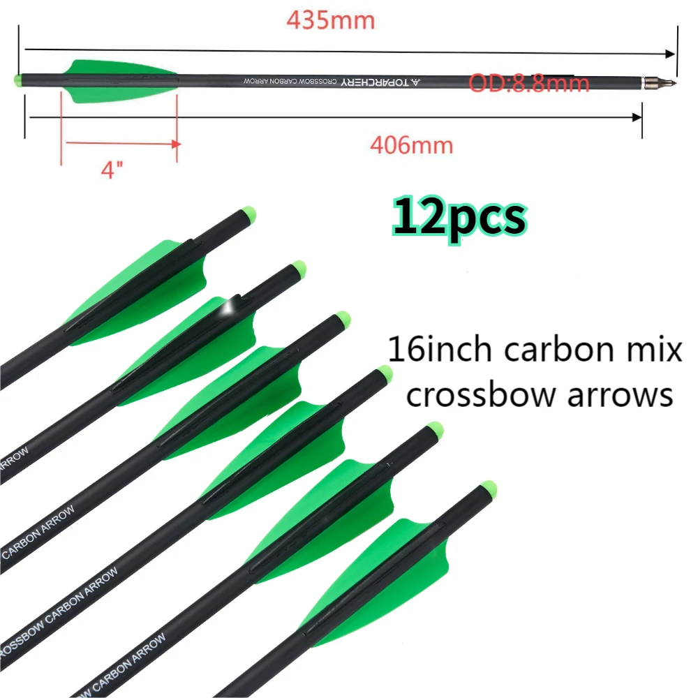 Boogschieten 16/18/20/22 Inch Kruisboogpijlen Carbon Pijl OD8.8mm met 125 grain verwisselbare pijlpunten Buiten Schiet Accessoires