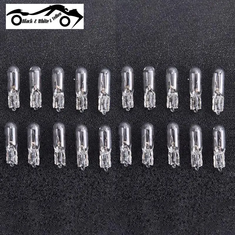 

20Pcs Halogen T5 W2W Bulb 12V Car Instrument Lights Dashboard Bulb Auto Interior Warnning Light