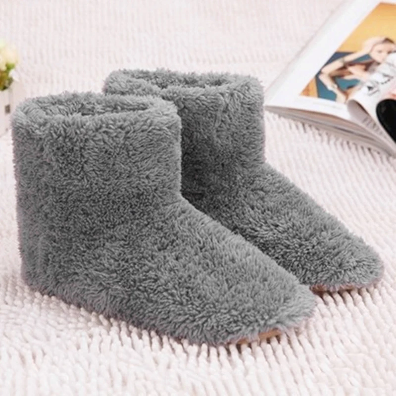 Winter USB Heater Foot Shoes Plush Warm Electric Slippers Feet Heated Washable Electric Shoes Warming Pad Heating Insoles